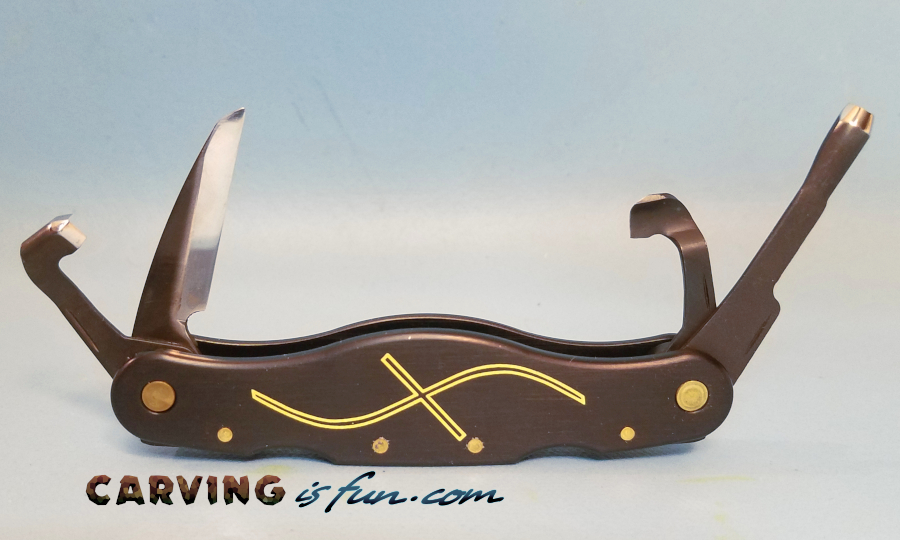 FLEXCUT JKN95 Tri-Jack Pro High-Quality Wood Carving Folding Knife w/3  Blades 651646500951