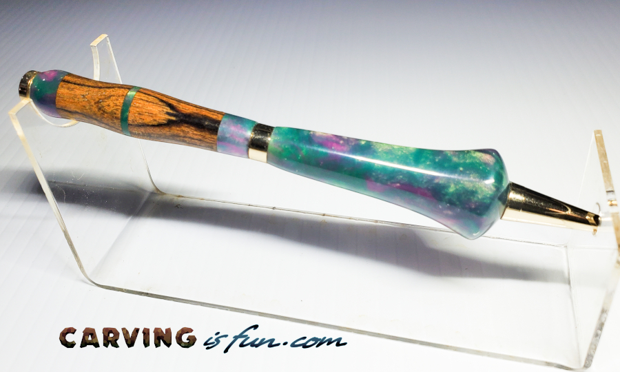 Bocote and Polyester Resen Hand Crafted Pen